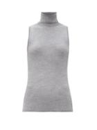 Matchesfashion.com Allude - Roll-neck Wool Sleeveless Sweater - Womens - Light Grey