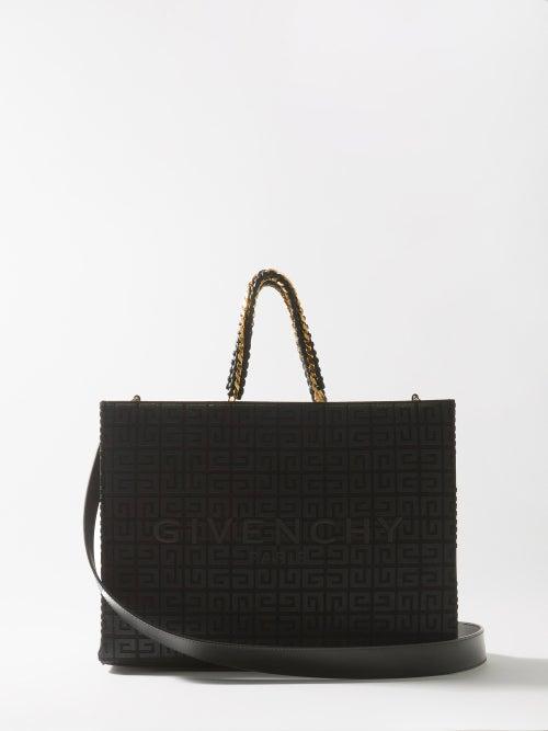 Givenchy - G-tote 4g-embroidered Canvas Tote Bag - Womens - Black