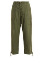 Matchesfashion.com Myar - Usp70 American Cotton Cropped Trousers - Womens - Green