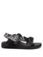 Matchesfashion.com Arizona Love - Trekky Choux Bandana-trimmed Sandals - Womens - Black