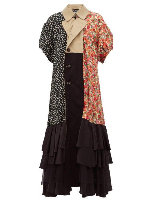Matchesfashion.com Junya Watanabe - Reversible Panelled Cotton Blend Trench Coat - Womens - Beige Multi