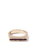 Matchesfashion.com Pearls Before Swine - Kit Sapphire-ruby & Gold-plated Signet Ring - Mens - Gold