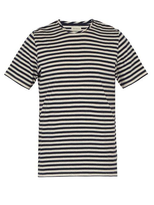 Matchesfashion.com Oliver Spencer - Conduit Striped Cotton T Shirt - Mens - Blue