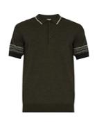 Lanvin Striped-collar Wool Polo Shirt