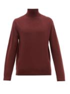 Matchesfashion.com A.p.c. - Glen Roll Neck Merino Wool Sweater - Mens - Burgundy