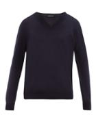 Matchesfashion.com Prada - V Neck Cashmere Sweater - Mens - Navy