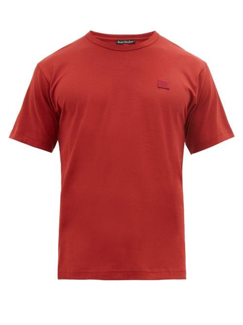 Matchesfashion.com Acne Studios - Logo Appliqu Cotton T Shirt - Mens - Red