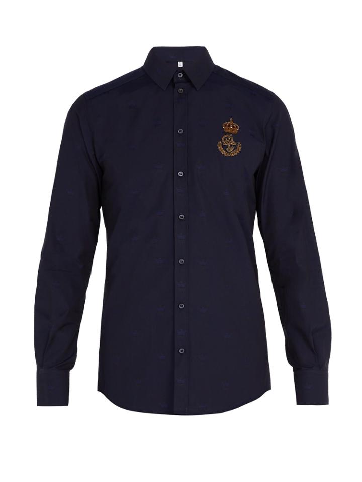 Dolce & Gabbana Logo-patch Cotton Shirt