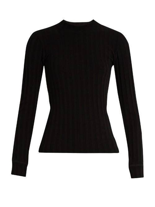 Simon Miller Mira Long-sleeved Ribbed-knit T-shirt