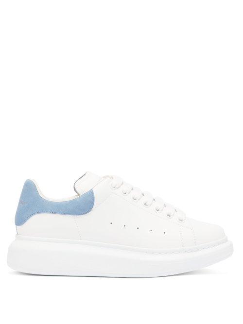 Matchesfashion.com Alexander Mcqueen - Raised Sole Low Top Leather Trainers - Womens - Blue White
