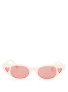 Matchesfashion.com Le Specs - The Heartbreaker Cat Eye Acetate Sunglasses - Womens - Light Pink