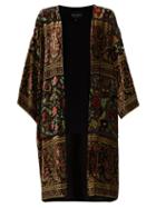 Matchesfashion.com Etro - Suffolk Floral Velvet Devor Coat - Womens - Black Multi