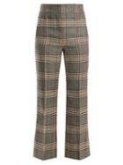Matchesfashion.com Joseph - Ridge Checked Wool Trousers - Womens - Grey Multi