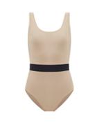 Matchesfashion.com Albus Lumen - Contrast-waist Swimsuit - Womens - Brown Multi