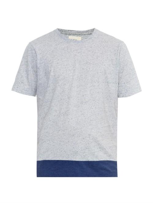 Folk Contrast Hem Cotton-jersey T-shirt