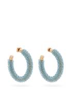 Matchesfashion.com Jacquemus - Les Creoles Brila Crystal Hoop Earrings - Womens - Blue