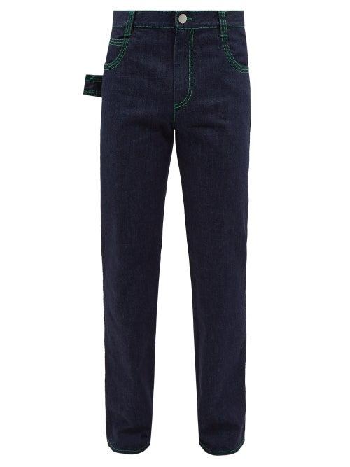 Bottega Veneta - Topstitched Wide-leg Jeans - Mens - Indigo