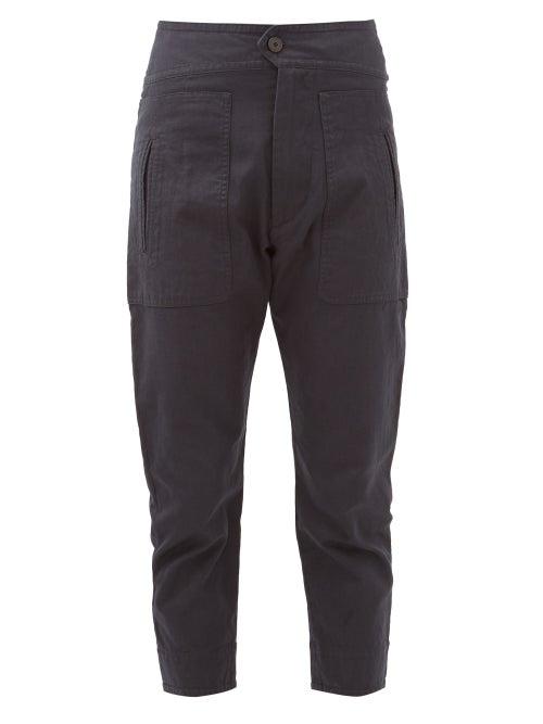 Matchesfashion.com Isabel Marant Toile - Raluni High-rise Cotton-blend Trousers - Womens - Black