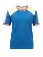 Adidas X Wales Bonner - Logo-embroidered Panelled Cotton T-shirt - Mens - Blue