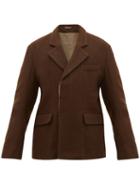 Matchesfashion.com Ann Demeulemeester - Single Breasted Cotton Blend Felt Jacket - Mens - Brown