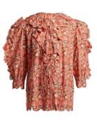 Matchesfashion.com Horror Vacui - Floral Scallop Edged Cotton Blouse - Womens - Green Multi