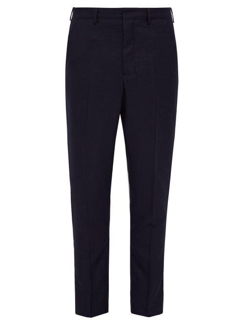 Matchesfashion.com Ami - Slim Leg Wool Trousers - Mens - Blue