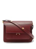 Matchesfashion.com Marni - Trunk Medium Saffiano-leather Shoulder Bag - Womens - Burgundy