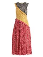 Saloni Agnes Knot-print Silk Crepe De Chine Dress
