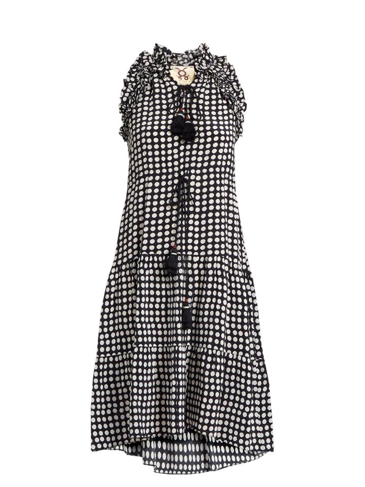 Figue Gabriella Kamaria Moon-print Silk Dress