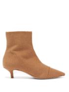 Matchesfashion.com Giuliva Heritage Collection - Point-toe Camel-felt Ankle Boots - Womens - Beige