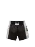 Matchesfashion.com Versace - Logo Patch Satin Boxing Shorts - Mens - Black