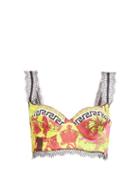 Matchesfashion.com Versace - Baroque Faille Cropped Top - Womens - Yellow Multi