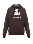 Matchesfashion.com Isabel Marant - Miley Logo Flocked Cotton Blend Hooded Sweatshirt - Mens - Black