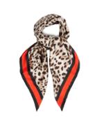 Matchesfashion.com Dolce & Gabbana - Leopard Print Silk Twill Scarf - Womens - Brown