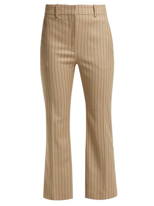 Matchesfashion.com Altuzarra - Adler Wool Blend Kick Flare Trousers - Womens - Beige Stripe