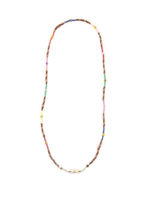 Marie Lichtenberg - Baby Beads, Cord & 9kt Gold Necklace - Mens - Multi