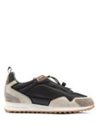 Matchesfashion.com Dunhill - Radial Runner Suede And Mesh Trainers - Mens - Black