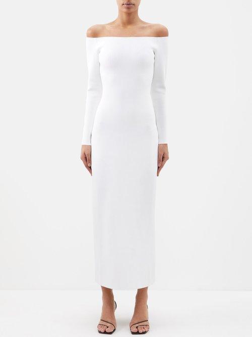 The Row - Teresina Off-the-shoulder Jersey Dress - Womens - White