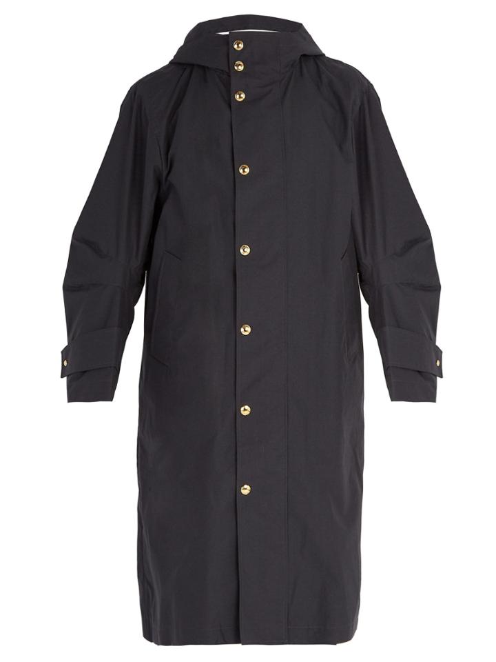 Thom Browne Articulated Sleeve Oversized Hooded Trench Coat