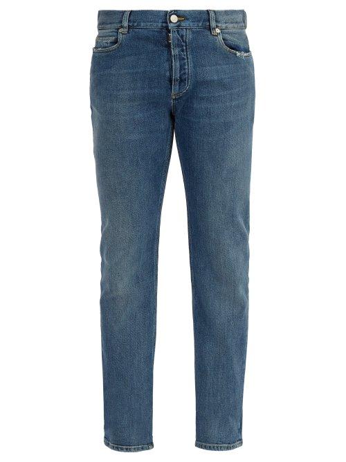 Matchesfashion.com Maison Margiela - Clear Panel Slim Leg Jeans - Mens - Blue