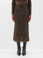 Altuzarra - Dione Sequinned-knit Midi Skirt - Womens - Black