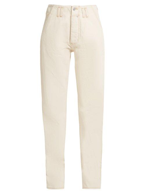 Matchesfashion.com Martine Rose - Mid Rise Straight Leg Jeans - Womens - Cream