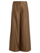Ganni Merkel High-rise Wide-leg Trousers