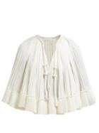 Matchesfashion.com Chlo - Pliss Silk Crepe De Chine Cape Blouse - Womens - Ivory