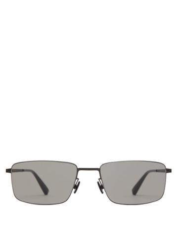Matchesfashion.com Mykita - Kaito Rectangle Frame Metal Sunglasses - Mens - Black