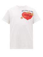 Matchesfashion.com Helmut Lang - Valentine Heart And Logo Print Cotton T Shirt - Mens - White