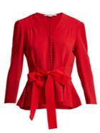 Matchesfashion.com Stella Mccartney - V Neck Bow Front Top - Womens - Red