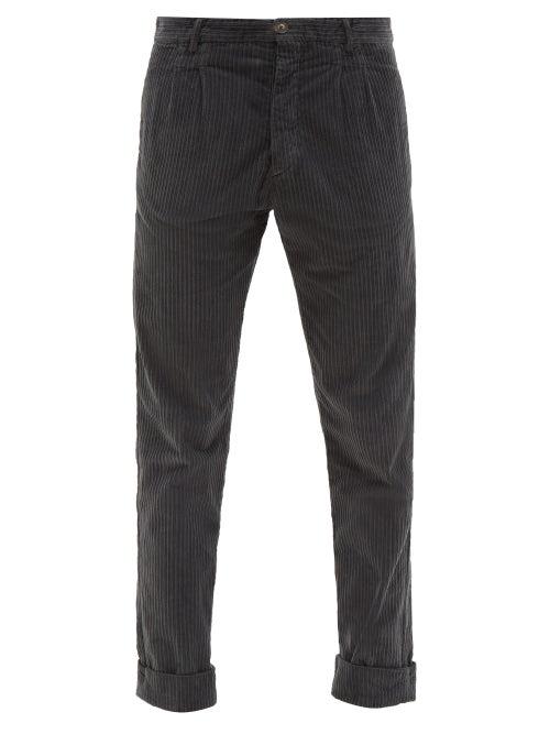 Matchesfashion.com J.w. Brine - Marshall Turned Up Cuff Corduroy Trousers - Mens - Grey