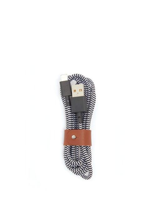Matchesfashion.com Native Union - Belt Leather-trimmed 4ft Usb Charging Cable - Mens - Black And White