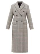 Matchesfashion.com Msgm - Glen Checked Cushioned Twill Double Breasted Coat - Womens - Black Multi